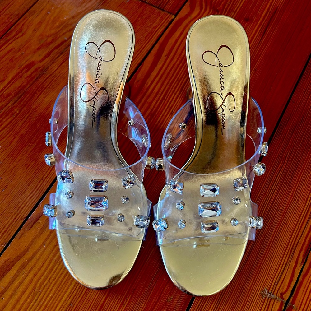 Jessica Simpson jeweled wedges. Size 7.5 never worn